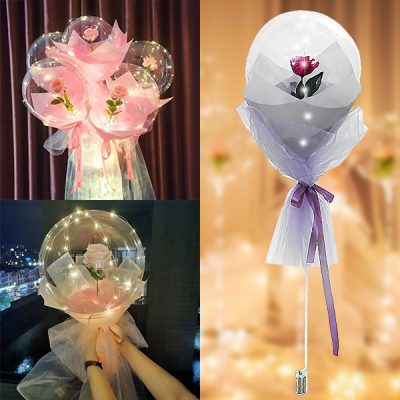 LED balónek s růží pro nezapomenutelné okamžiky | LOVEBALLOON